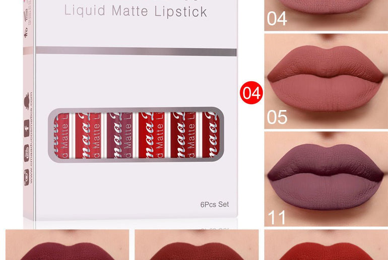 6 Boxes Of Matte Non - stick Cup Waterproof Lipstick - Urban Mart