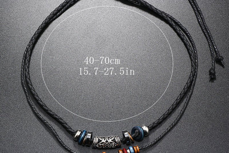 Creative Beaded Multi - layer Alloy Cross Leather Necklace - Urban Mart