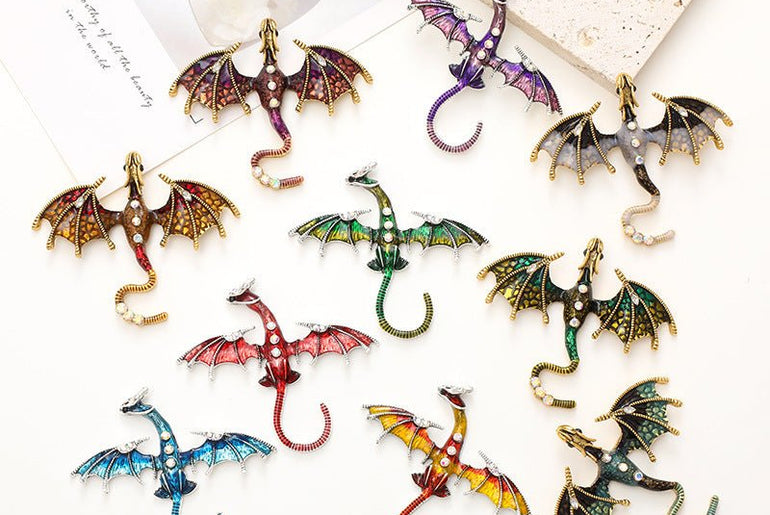 Enamel Dragon Diamond Accessories - Urban Mart