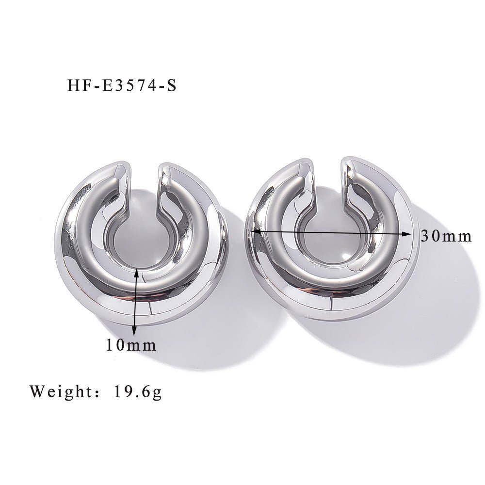 Exaggerated High - end Sense No Pierced Large Hollow Ear Clip - Urban Mart