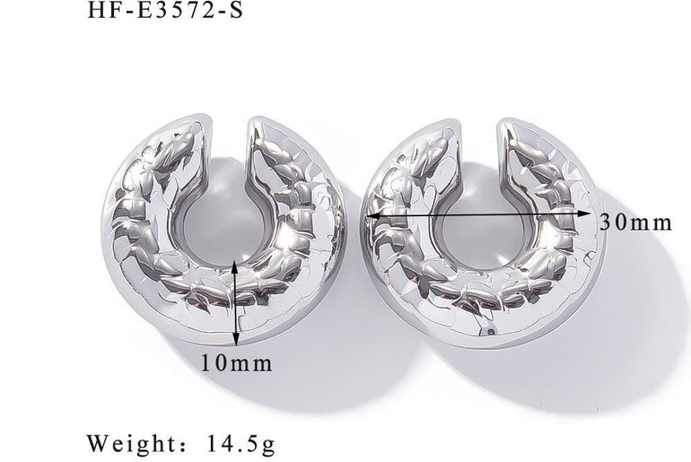 Exaggerated High - end Sense No Pierced Large Hollow Ear Clip - Urban Mart