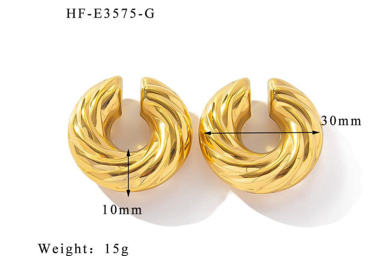 Exaggerated High - end Sense No Pierced Large Hollow Ear Clip - Urban Mart