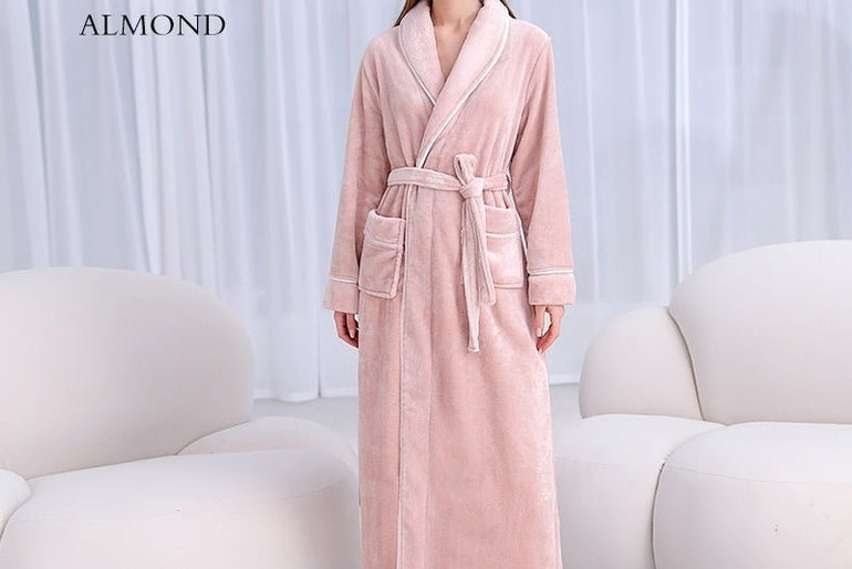 Extended Autumn And Winter Coral Fleece Bathrobe - Urban Mart