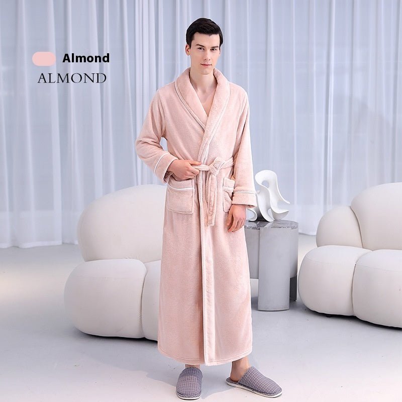 Extended Autumn And Winter Coral Fleece Bathrobe - Urban Mart