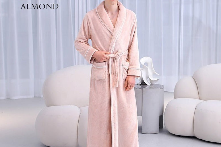 Extended Autumn And Winter Coral Fleece Bathrobe - Urban Mart