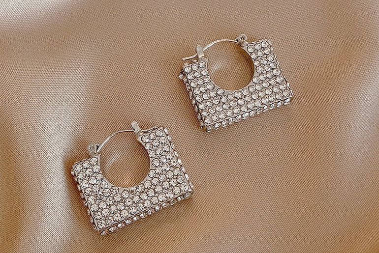 Fashion Diamond Geometric Square Earrings - Urban Mart