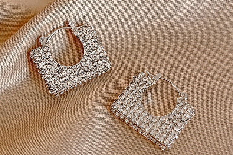 Fashion Diamond Geometric Square Earrings - Urban Mart