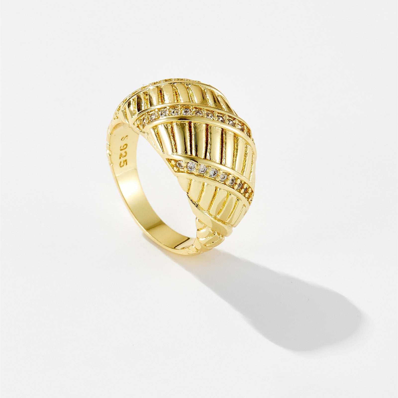 Fashion Simple Croissant Style Zircon Ring - Urban Mart