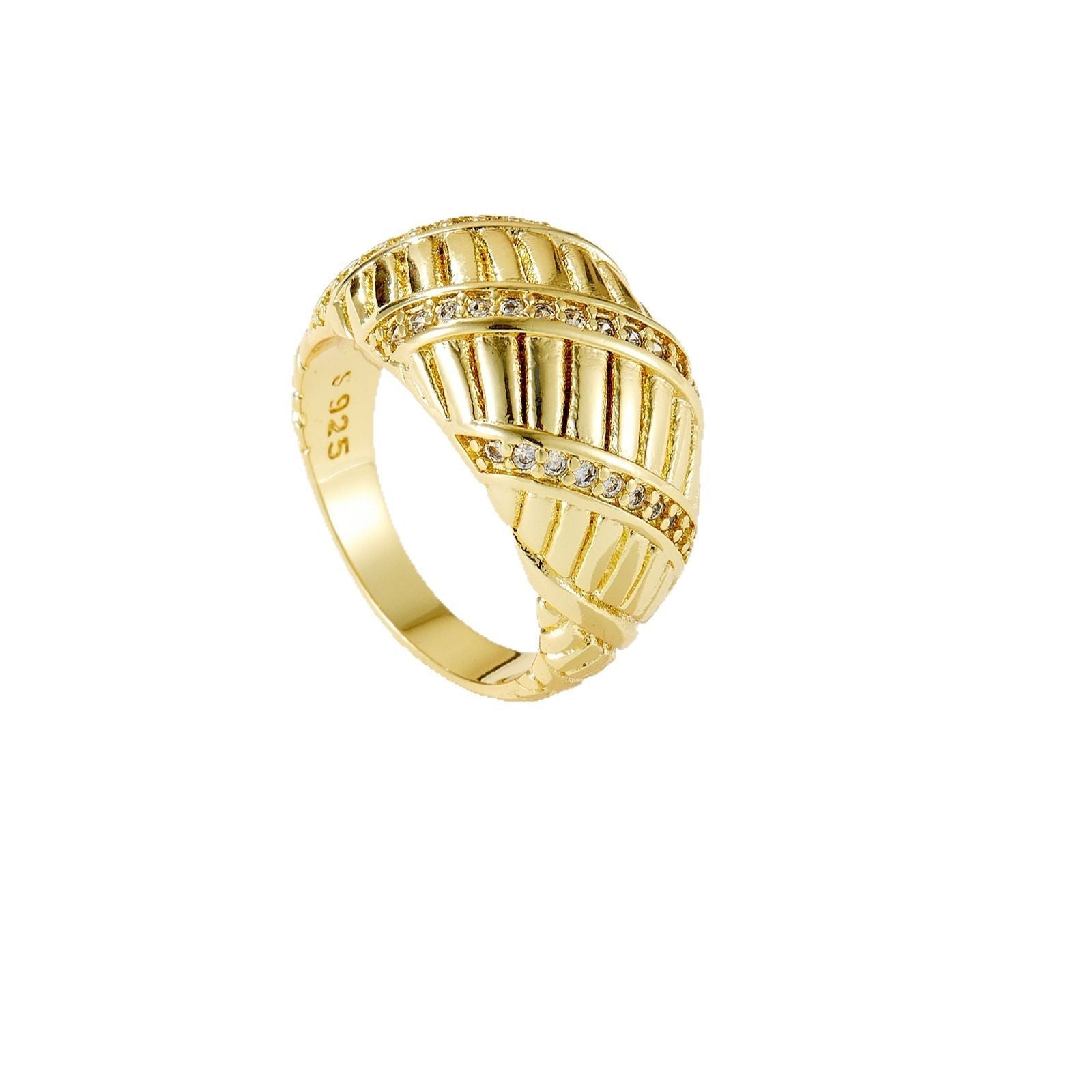 Fashion Simple Croissant Style Zircon Ring - Urban Mart