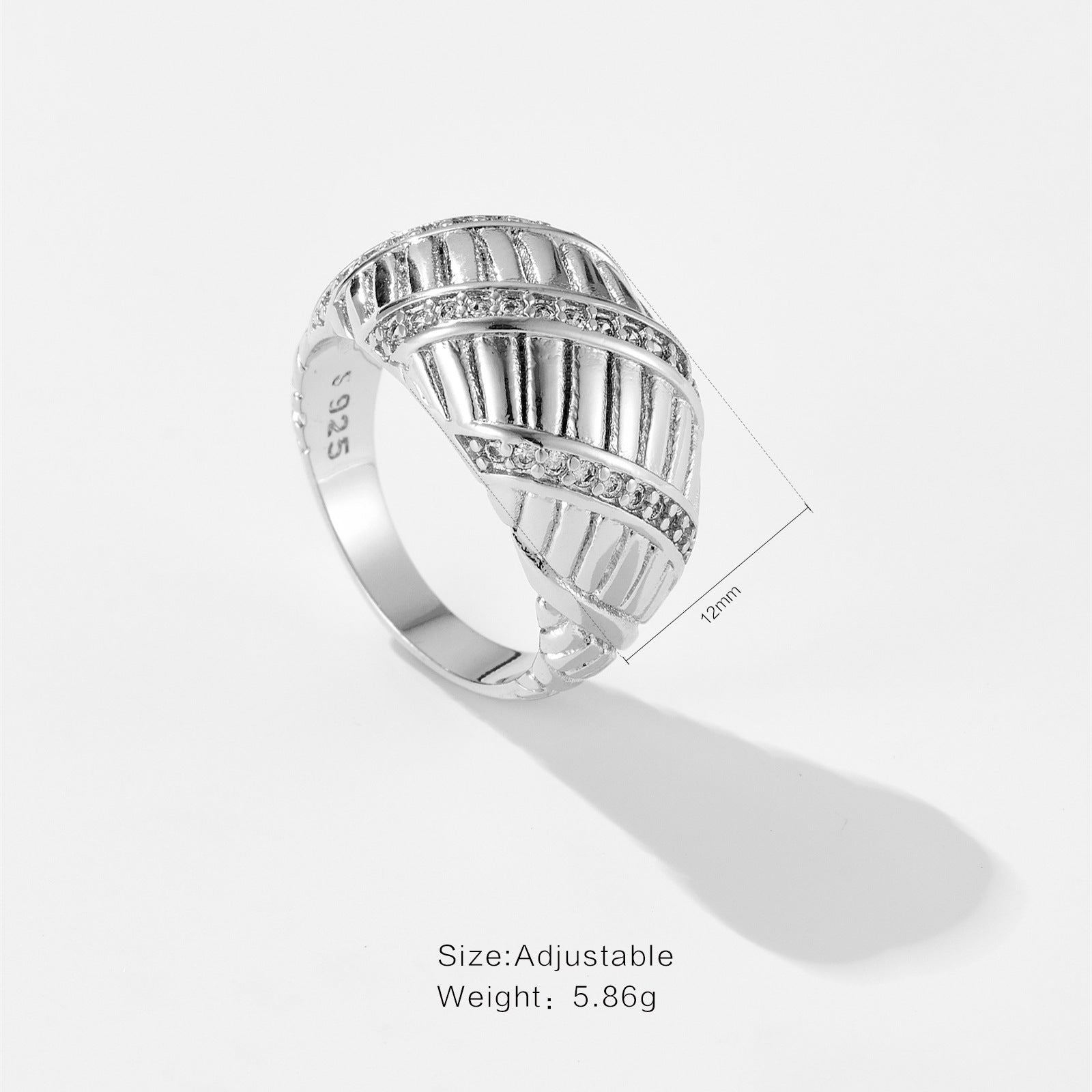 Fashion Simple Croissant Style Zircon Ring - Urban Mart