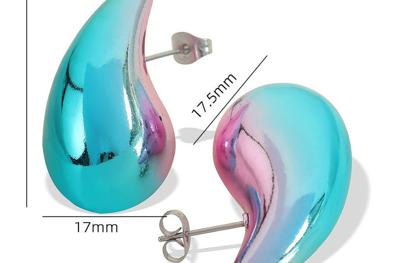 Gradient Color Hollow Water Drop Earrings Fashion - Urban Mart