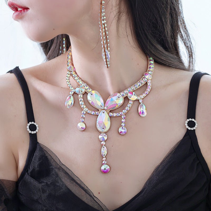 Handmade Hot Colorful Crystals Latin Dance Necklace - Urban Mart