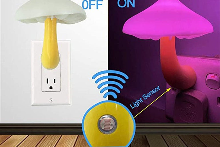 LED Night Light Mushroom Wall Socket Lamp - Urban Mart