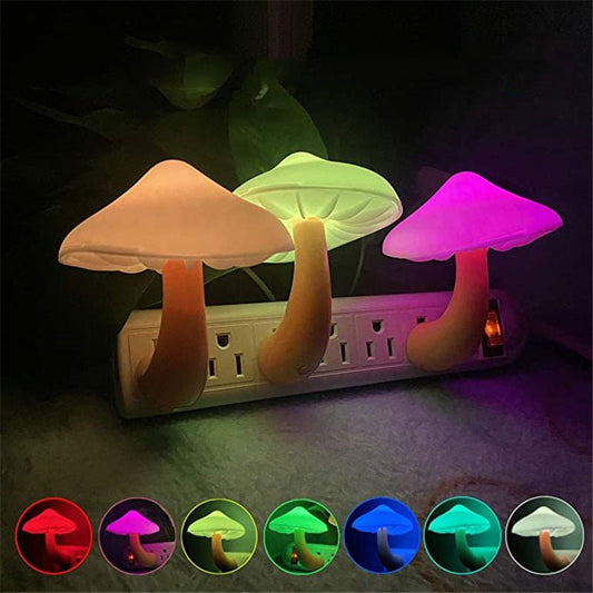 LED Night Light Mushroom Wall Socket Lamp - Urban Mart