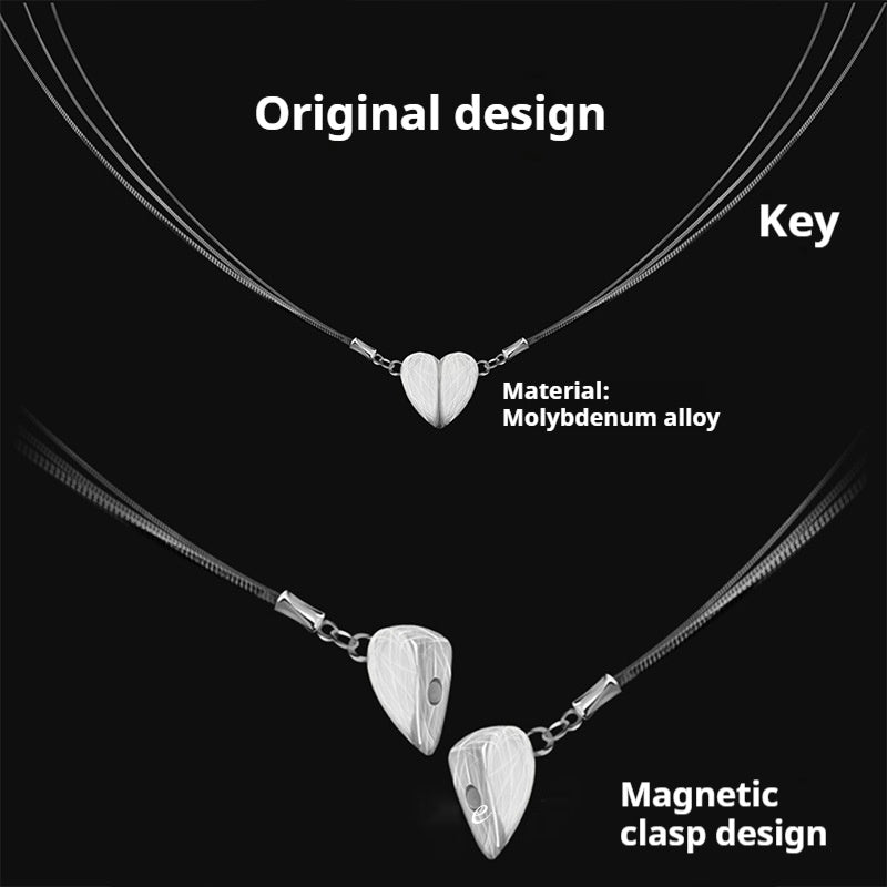 Light Luxury Minority Design Magnetic Heart Necklace - Urban Mart