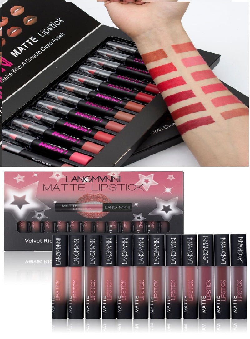 Matte Lipstick Waterproof Long - lasting Velvet Lipstick Set - Urban Mart