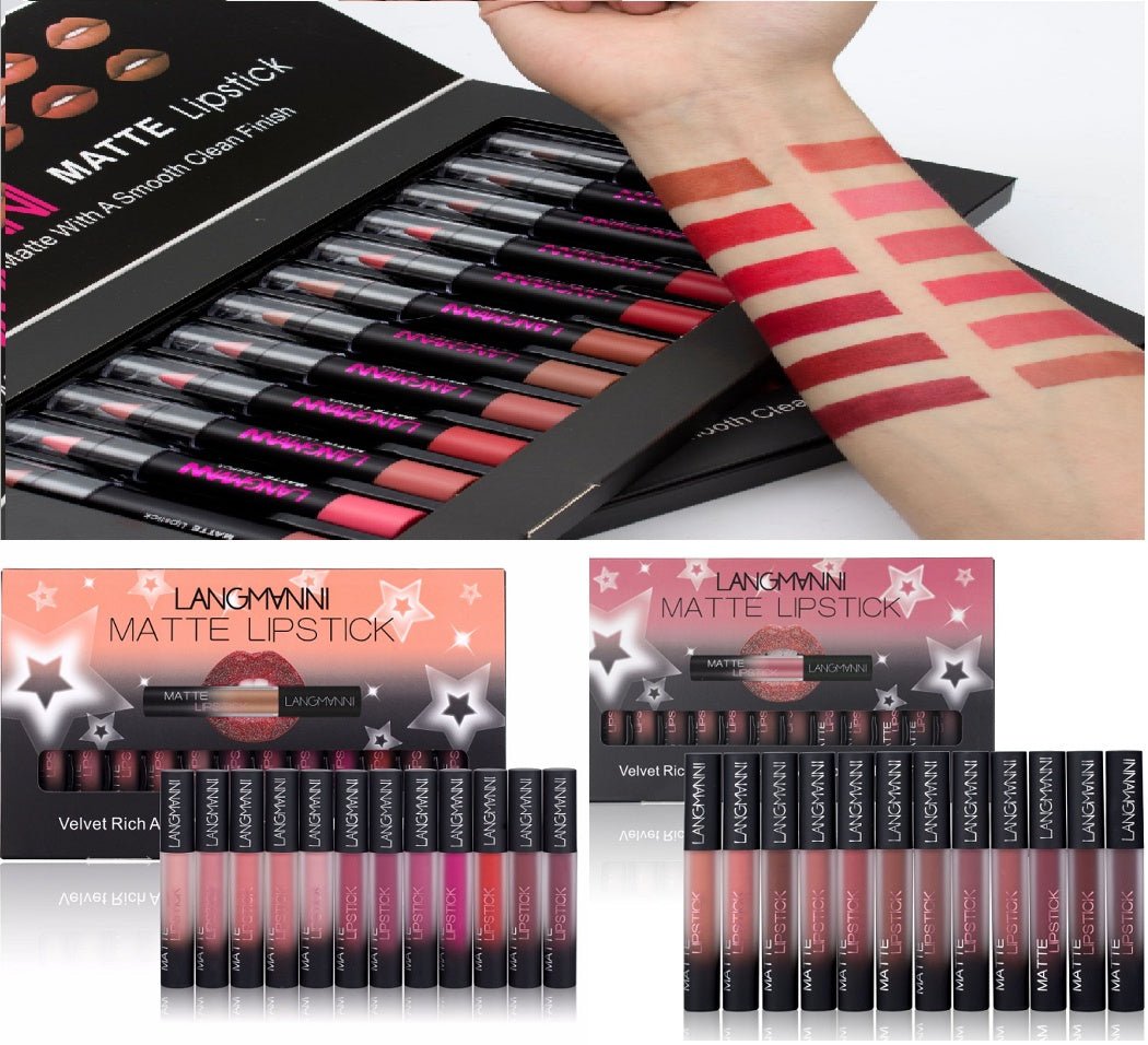 Matte Lipstick Waterproof Long - lasting Velvet Lipstick Set - Urban Mart