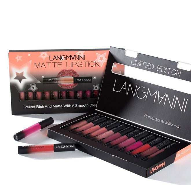 Matte Lipstick Waterproof Long - lasting Velvet Lipstick Set - Urban Mart