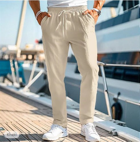 Men's Trousers Summer Elastic Waist Straight - Urban Mart