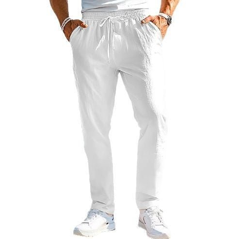 Men's Trousers Summer Elastic Waist Straight - Urban Mart