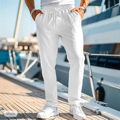 Men's Trousers Summer Elastic Waist Straight - Urban Mart