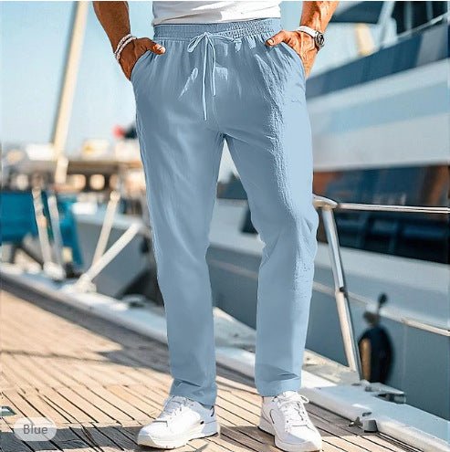 Men's Trousers Summer Elastic Waist Straight - Urban Mart