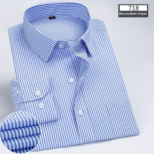 New Business Striped Spring And Autumn Men's Long - sleeved Shirt - Urban Mart