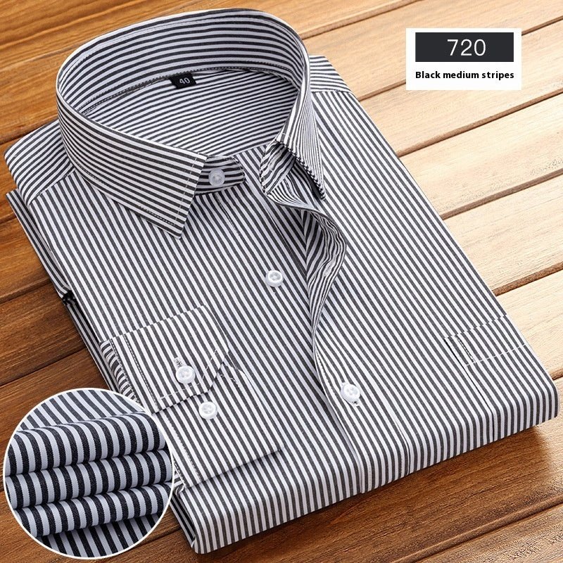 New Business Striped Spring And Autumn Men's Long - sleeved Shirt - Urban Mart