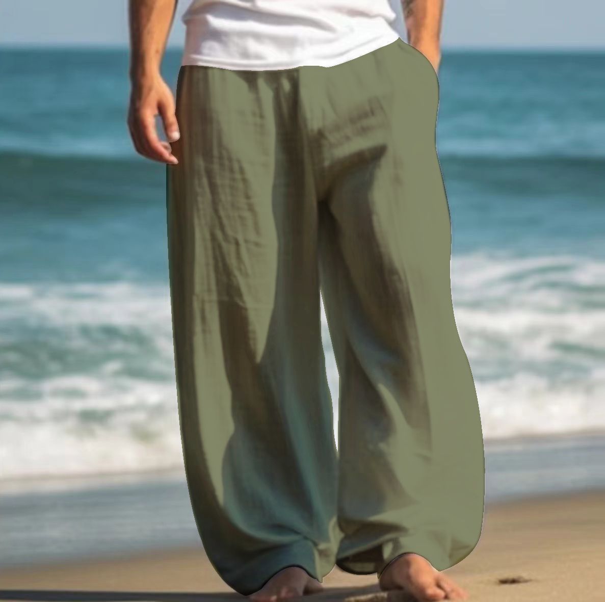 Outdoor Casual Pants Beach Solid Color Straight - Urban Mart