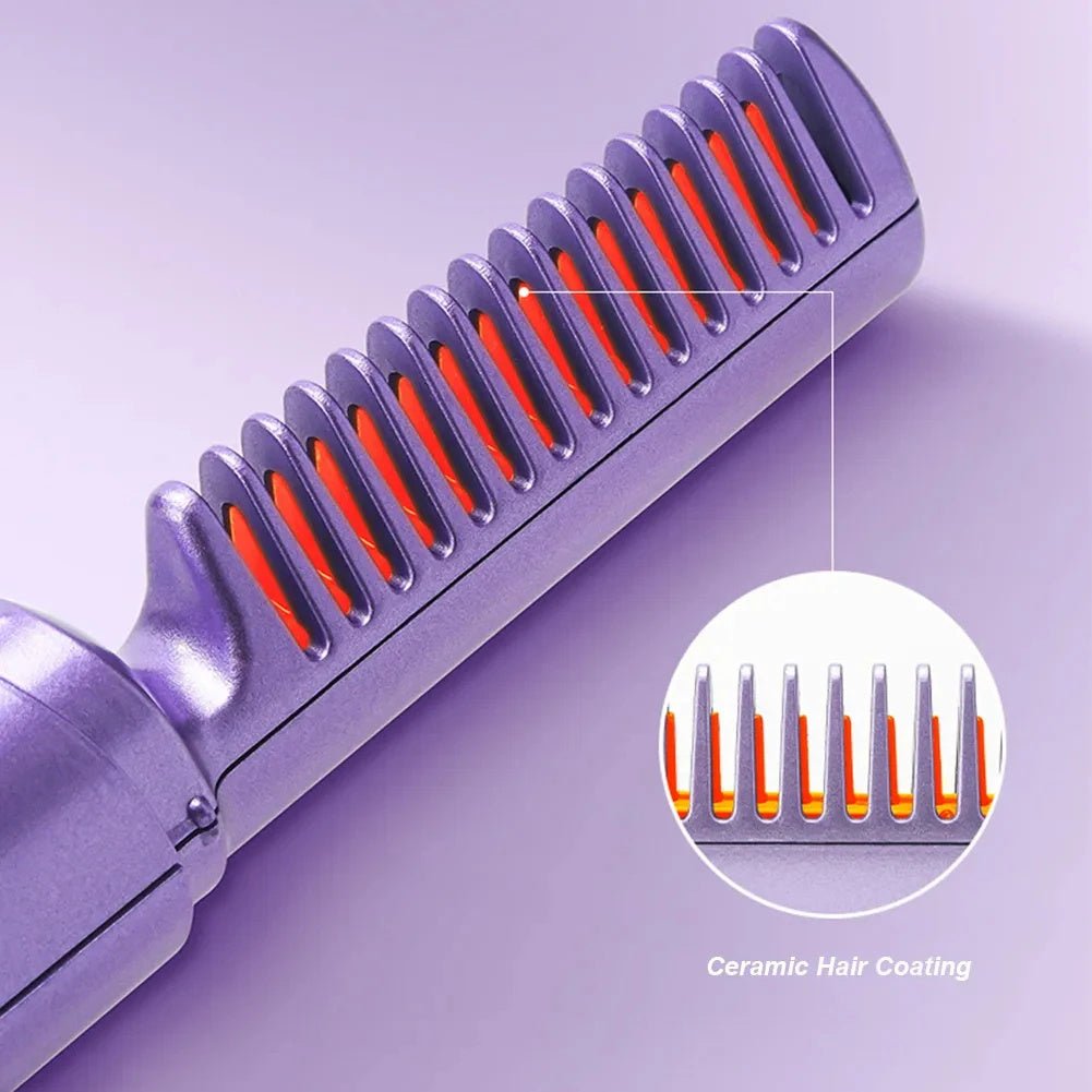 Professional Wireless Hair Straightener Curler Comb - Urban Mart