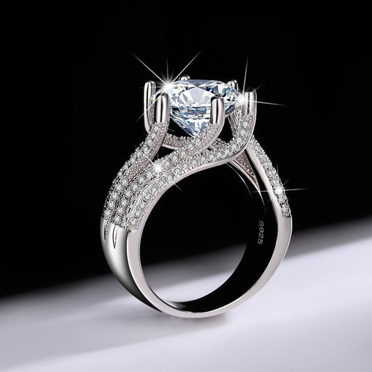 Sterling Silver Moissanite Diamond Ring - Urban Mart