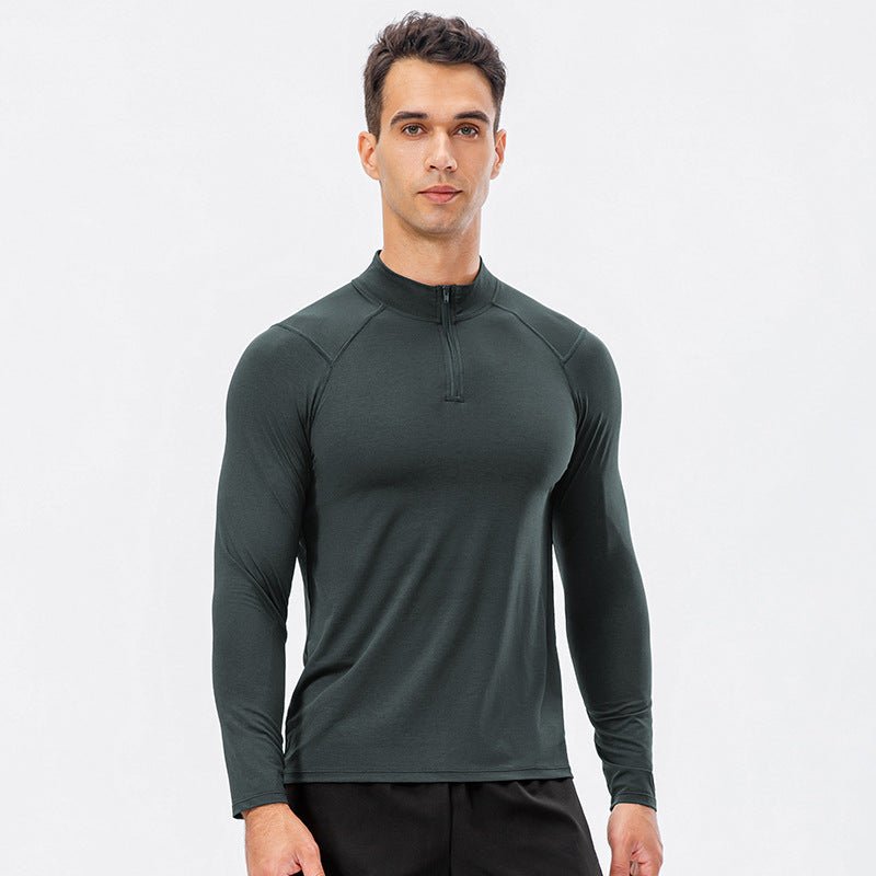 Training Wear Half Zipper Slim Fit Pullover Sports Sweater - Urban Mart