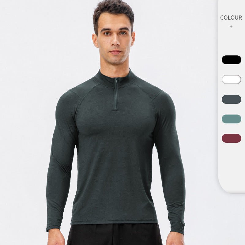 Training Wear Half Zipper Slim Fit Pullover Sports Sweater - Urban Mart