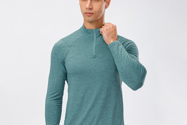 Training Wear Half Zipper Slim Fit Pullover Sports Sweater - Urban Mart