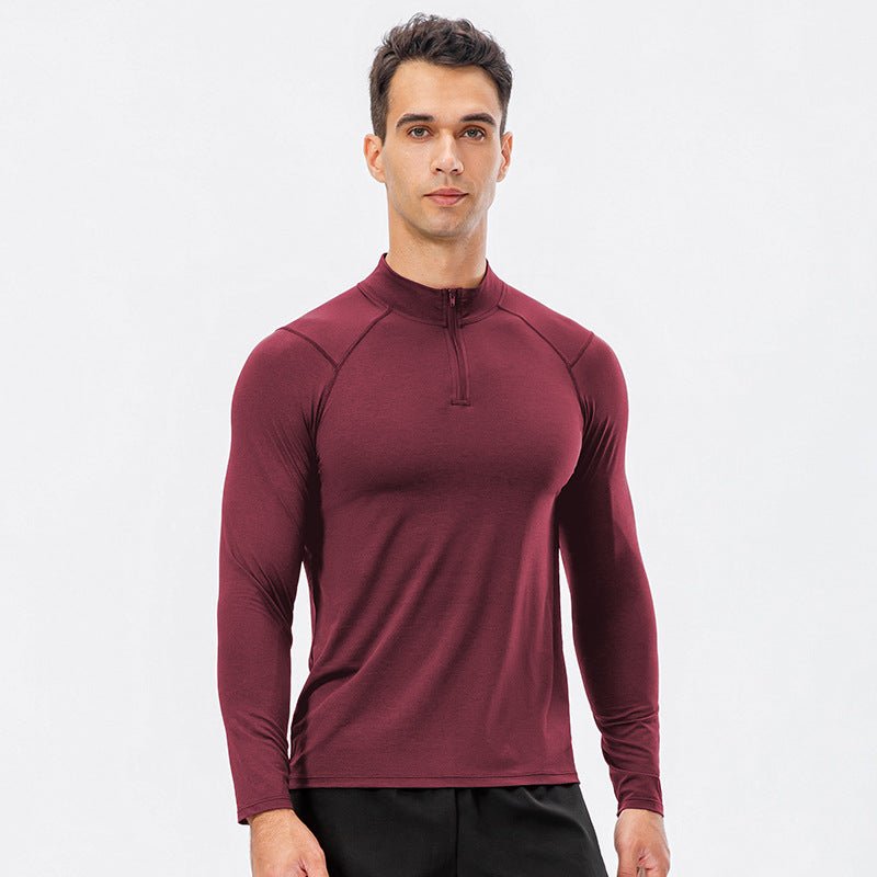 Training Wear Half Zipper Slim Fit Pullover Sports Sweater - Urban Mart