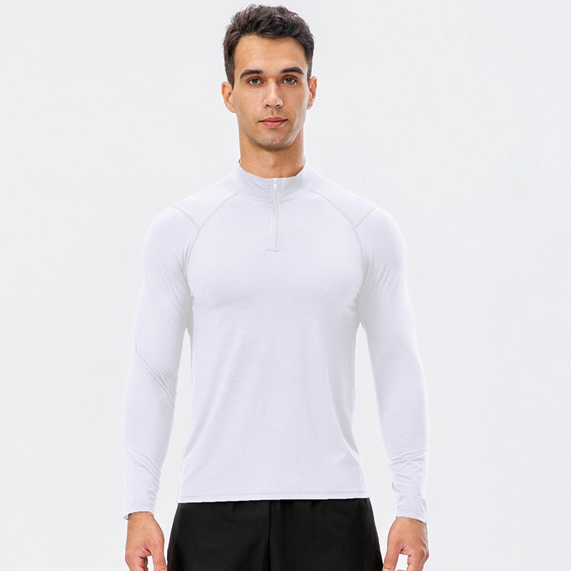 Training Wear Half Zipper Slim Fit Pullover Sports Sweater - Urban Mart