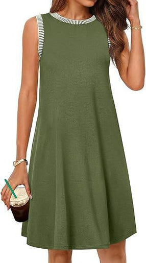 Women's Casual Sleeveless Mini Dress - Urban Mart